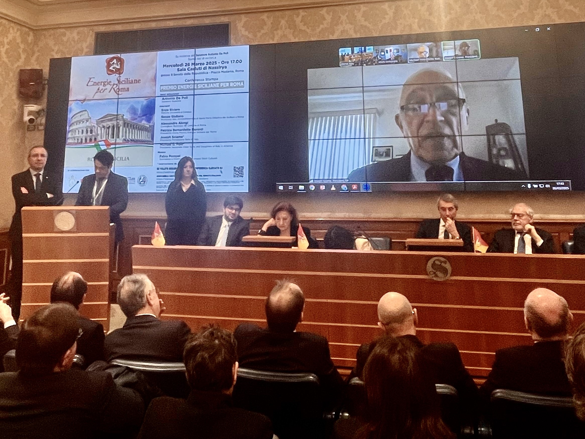 I leader nazionali OSDIA partecipano al premio dei siciliani a Roma al Senato